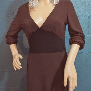 Brown and Black Fully Lined Dress by ABS Allen Schwartz Like New Size Small